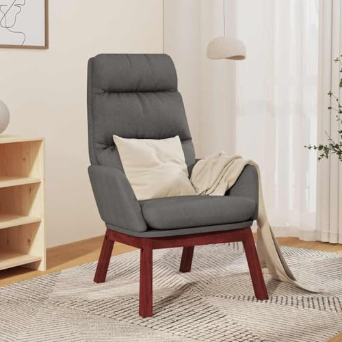 HBFDSFG Relaxsessel Hellgrau Stoff mit dick gepolsterter Sitzfläche, weicher Bezug und Stabiler Metallrahmen mit Beinen aus massivem Gummibaumholz für optimalen Sitzkomfort im Wohnzimmer