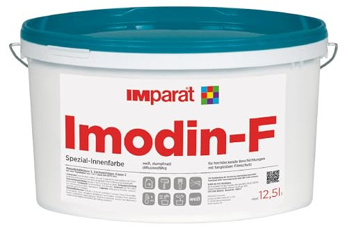 IMparat | Imodin-F | Weiß | Wandfarbe | Innenfarbe | Stumpfmatt | Wohnraumfarbe | Mit fungizidem Filmschutz | Hohe Deckkraft | 12,5 Liter