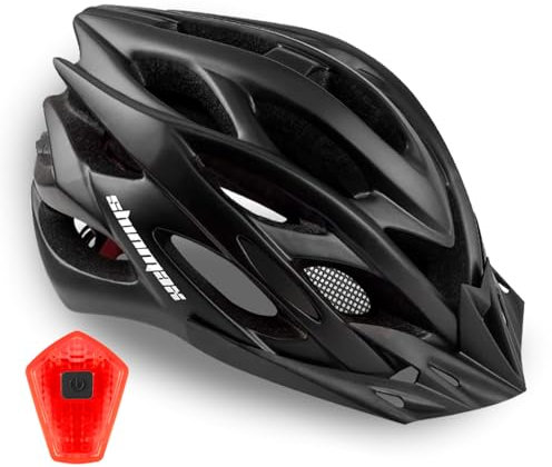 Shinmax Fahrradhelm Herren Damen mit Visier Abnehmbarer Fahrradhelm mit Licht MTB Fahrradhelm Erwachsenen Unisex Mountainbike Helm Radhelm Rennradhelm