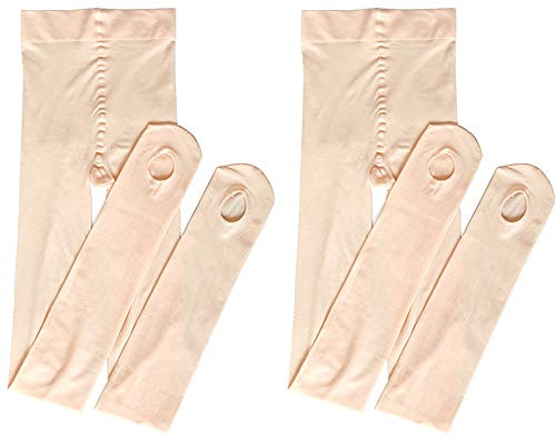 S. lemon 2 paia Ultra Soft Pink bianco convertibile Dance collant transizione Full Foot balletto collant per ragazze bambini donne (pink, XL)