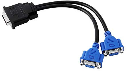 Tihebeyan Cable Adaptador del Divisor, DMS-59 Pin Macho a Doble VGA Cable del Adaptador Divisor Hembra de 15 Pines