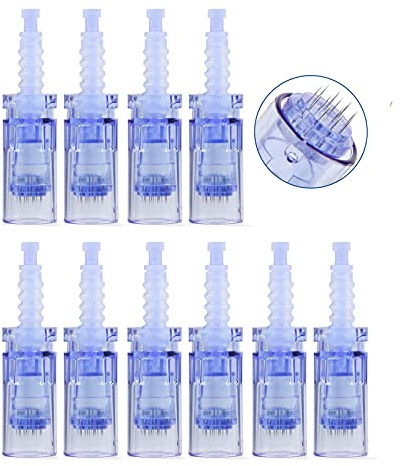 Nålar till Dermapen Dr.Pen Ultima A6, nålpatroner, microneedling, 12 stift/36 stift/runda nano-nålpatroner, spetsar, Derma pen (12 nålar, 10 st)