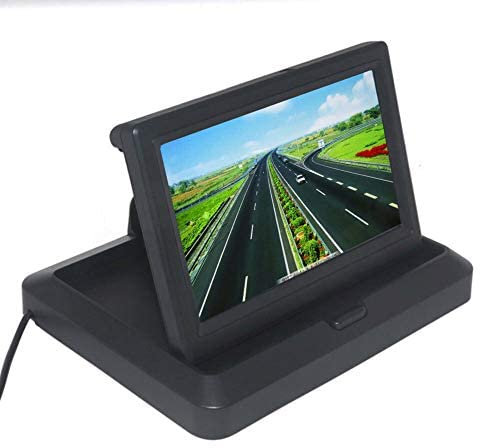 Auto Wayfeng WF Reproductor de DVD para coche (pantalla digital plegable de 5 pulgadas, 2 canales, entrada de vídeo, monitor DC 1224 V, monitor de 5,0 pulgadas, HD CCD, monitor de pantalla de
