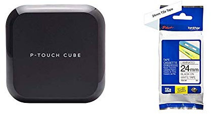 Brother PTP710BTZG1 Beschriftungsgerät PTP710BT 3,5-24mm + Original P-Touch Schriftband TZe-251 24 mm, schwarz auf weiß (u.a P-Touch P700, -2430, D600, 9700PC, P750W)