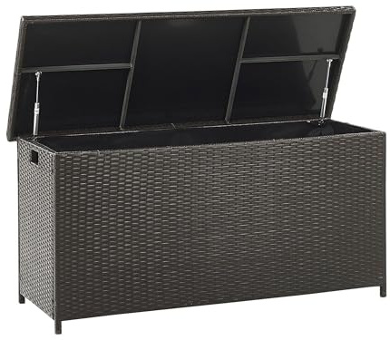 Beliani Praktische Auflagenbox Rattan 290 L 126 x 46 cm braun Modena