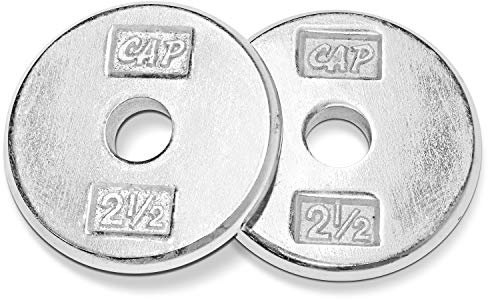 WF Athletic Supply Chrome Standard 1-Inch Weight Plates for Muscle Toning, Strength Building, Weight Loss - Available in Loose Plates and Dumbbell Set (b. 2.5LB Pair (2.5LB X 2))