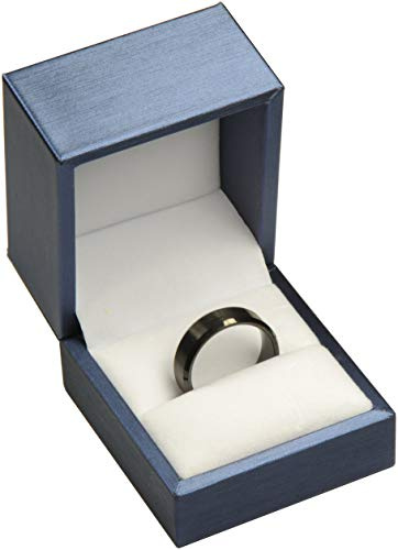 The Jewellery Pak Ringschatulle für Hochzeit, Antrag, Verlobung, für Männer und Frauen, luxuriös, weiches PU-Leder, Ringschmuck, Geschenkhalter, Größe 6,3 x 6,3 x 5,3 cm (B x T x H), Blau