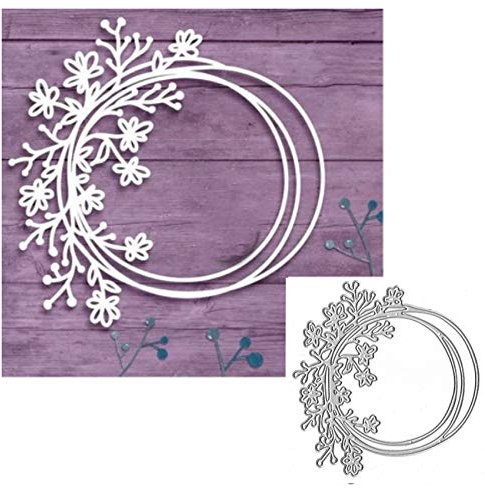 Circle Flowers Lace Metal Cutting Die Cuts, Flowers Lace Stencils DIY Crafts Cards Cutting Dies Cuts for DIY Embossing Card Making Photo Decorative Paper Dies Scrapbooking