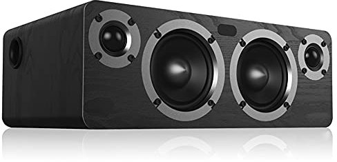 RSGK Bluetooth Wooden Speaker, 80W Wireless Portable Speaker, Mobile Phone Computer TV Coaxial Live K Song Sound, Microphone Input, Suitable for Home, Party, Entertainment