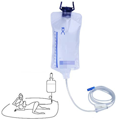 Enema Bag Kit, Home Enema Colonic Irrigation Kit Bag, Enema Bag Kit for Colon Cleansing, Coffee Enema Flushing kit, Reusable Enema Bag Kit, Enema Bag kit with drip Pot (1.2 L)