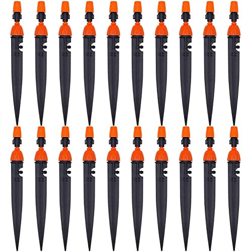 Hydrogarden 40pcs Einstellbare Tropfstrahler Wasserbewässerungstropfer 360-Grad-Wasserdurchfluss-Tropfbewässerungssystem für Gemüsegarten, Garten, Gewächshaus