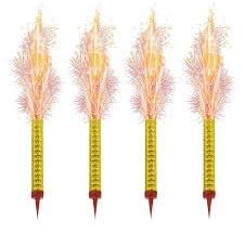 Party TIME 24 x Ice Sparkling Fountain Candles (Packs of 2) 48 Total (15CM, Gold)