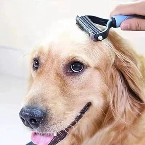 Dog dematting comb, deshedding rake, dog grooming, undercoat dematting rake, undercoat remover, dog hair remover, pet grooming,