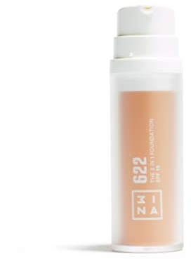3INA MAKEUP - The 3 in 1 Foundation 622 - Base de Maquillaje Arena con Subtono Neutro - Base 3 en 1 con Primer y Corrector - Base Maquillaje con SPF 15 y Vitamina C - Vegan - Cruelty Free