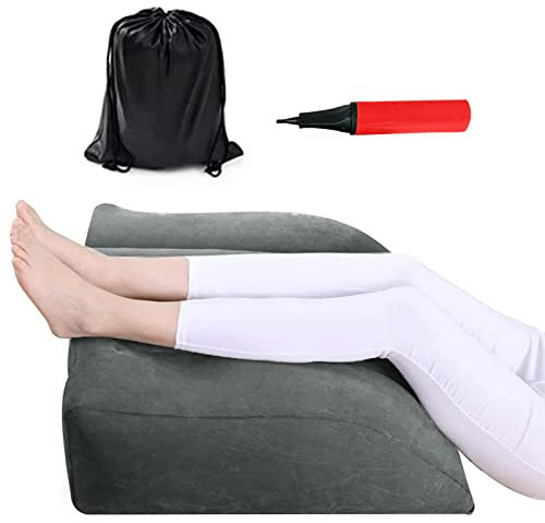 VBLL Venenkissen Beinhöhenkissen Aufblasbares Keilkissen Komfort Beflockung Beinpositionierer Komfort Durchblutung verbessern Schwellungen, Schmerzen für Bett,Sofa