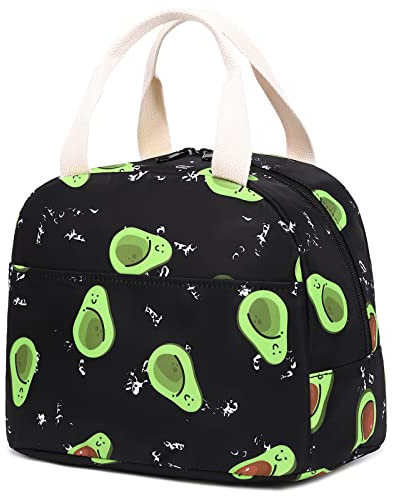 Mimfutu Bolsa de almuerzo aislada de aguacate para mujeres y niñas, lonchera infantil reutilizable, bolsas de picnic para adultos, niños, escuela, trabajo, viajes