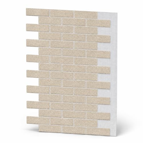 AMK-Fassadensystem – Hochwertige Paneele für Innen & Außen, Dekorative & witterungsbeständige Fassadenverkleidung, (9,4 m² Set), 001 Weiß-Sand | Natürliche Steinoptik, Einfache DIY-Montage, Atmungsaktiv, Witterungsbeständig