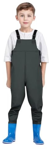 Générique 2024 Neu - Kinder Brust Wathose Angeln Wathose für Kleinkinder Kinder Wasserdichte Jagd Wathose mit Stiefeln Overall Teenager Jungen, Ag., 14-15 Jahre