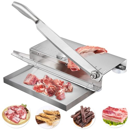 EEYZD Fleischschneidemaschinen Gefroren Wurstschneidemaschine Brotschneidemaschine Allesschneider Brotmaschine Verdickte verstellbare Schallwand Edelstahl,Large