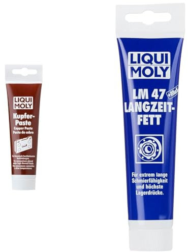 LIQUI MOLY Kupferpaste | 100 g | Lithium Fett | Art.-Nr.: 3080 & LM 47 Langzeitfett + MoS2 | 100 g | Lithium Fett | Art.-Nr.: 3510