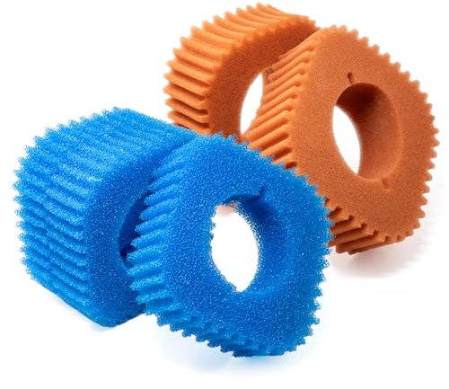VIALIA 5er Set Filterschwämme für Oase FiltoClear 12000, 3X Blaue grobe und 2X rote feine Schwämme, ideale Passform 24 x 24 x 7 cm, Ersatzteile für kristallklares Teichwasser