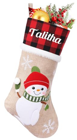 NIBESSER Weihnachtsstrumpf Personalisiert 46cm Nikolausstrumpf mit Benutzerdefinierte Namen Christmas Stockings für Feiertags, Familienparty, Dekoration