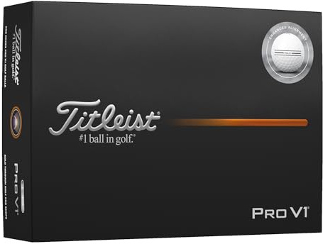 Titleist Pro V1 Lot de 12 balles de golf à alignement amélioré Blanc