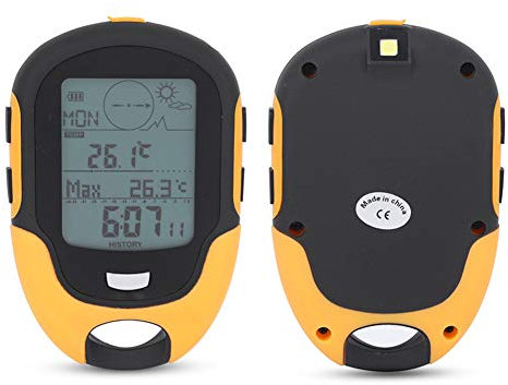 Outdoor Multifunktional Auto Höhenmesser mit Kompass, Thermometer, Barometer Zum Klettern, Wandern, Camping, IPX4 Wasserdicht, Wiederaufladbar