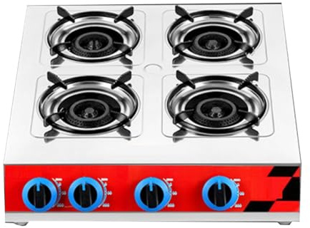 Cuisinière À Gaz 4 Feux, Poêle À Feu Vif 3,2 KW, Grille En Acier Inoxydable, Avec Protection Anti-extinction, For Gaz Naturel/gaz De Pétrole Liquéfié(NG)