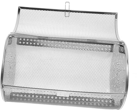 SOIMISS Cesta Para Horno Rostizador Giratoria De Acero Inoxidable 180x300 Mm Para Asar Frutos Secos y Verduras Barbacoa Diseño De Rotación 360° y Cierre Seguro Para Horno Eléctrico