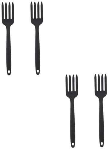 LIFKOME 2 Ensembles Fourchette De Cuisine Silicone Fourchette Multifonctionnelle Réutilisable Pour Spaghetti Et Pâtes Ustensile De Cuisine Antiadhésif Silicone Noir 2 Pièces * 2