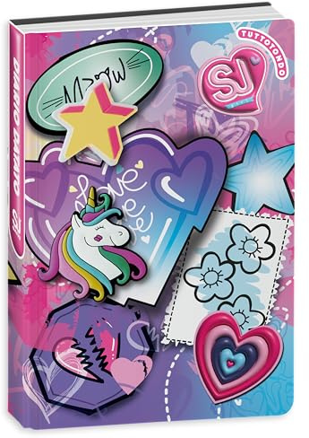 SJ GANG STYLE JAM GANG Diario Scuola Datato Standard 10 Mesi,Multicolore,Unicorno, Accessori Zaino, Bambina