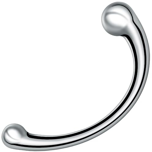 SXOVO Dildo Doble Juguetes Anales - Plug Anal Curvo Sonriente de Acero Inoxidable, Consolador Doble para Masturbación Punto G y Masaje Próstata, Juguetes Eróticos para Pareja Hombre Mujer Sexuales