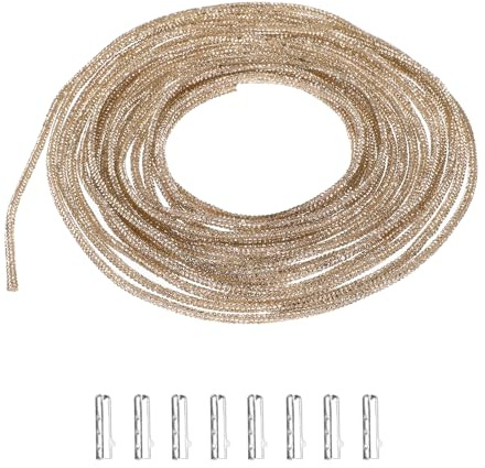 sourcing map 5.8 Yards Rhinestone Shoe Laces, Bling Hoodie String Glitter Cords with 8 Metal Tips, Crystal Shoelaces Diamond Drawstring Rope for DIY Sneakers Sweatpants, Crystal Yellow