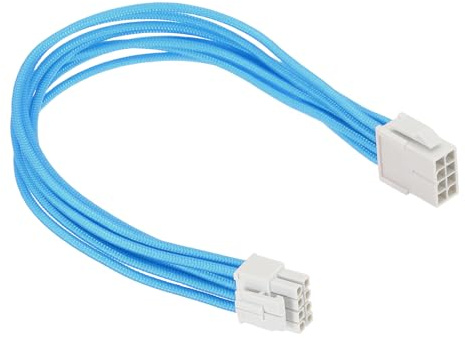 PATIKIL CPU Power Cable 12 Inch(30cm) 18AWG 12V, 1Pcs CPU 8 Pin Male to 8 Pin(4+4 Detachable) Male for Motherboard Power Adapter, White Blue