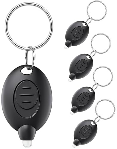 flintronic 5 st mini LED-ficklampa-nyckelring, bärbar LED-ficklampa, 12 lumen liten nyckelring ficklampa för nödbelysning, superljus nyckelring ficklampa för barn, vuxna (svart)