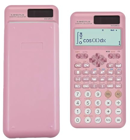 Mineup Wissenschaftlicher Taschenrechner, Tragbarer Technischer Taschenrechner, Multifunktionsrechner Wissenschaftlich mit 417 Funktion 10+2 Bildschirmanzeigen für Schüler, Lehrer, Büro, Rosa