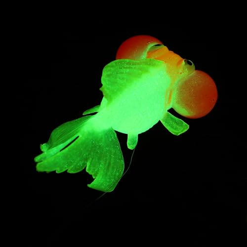 FRCOLOR Silikon Goldfisch Aquarium Dekoration Großformat Umweltfreundlich Leuchtend im Dunkeln Künstlicher Fisch für Fischbecken und Aquarien
