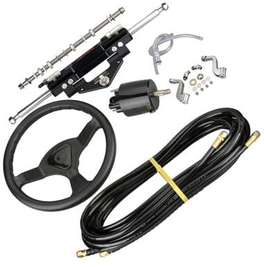 ResGcx Système de Direction hydraulique Hors-Bord 300HP for Plusieurs Moteurs, Comprend Une Pompe à Barre, Un Cylindre et kit Tubes