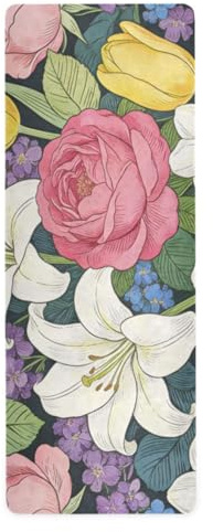 William Morris Hot Yogamatte, rutschfest, 1 mm, für Herren, bedruckt, rutschfest, Hot Yoga Handtuch mit Taschen, 180,3 x 66 cm