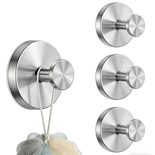 YUNISS Gancio a Ventosa, 4 Pezzi, Portasciugamani Con Ventosa, Riutilizzabili, Ganci da Bagno in Acciaio Inossidabile Con Ventose, per Cucina, Bagno, Finestra Iiscia, Vetro (Argento)