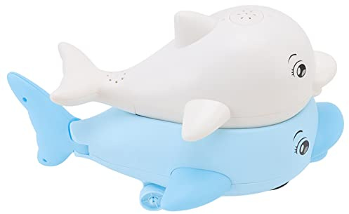 Generic Jouet de Bain à Pulvérisation d'eau en Forme de Dauphin, Conception Amusante à Induction Automatique avec Lumière Musicale pour la Baignoire et la Piscine