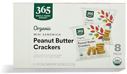 365 by Whole Foods Market, Organic Mini Peanut Butter Sandwich Crackers 8 Count, 1 Ounce