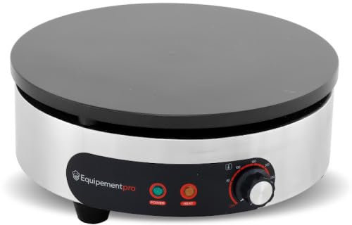 Crepera profesional de acero inoxidable Ø40 cm EC-1N – Placa de hierro fundido de alta calidad – Aparato de crepes eléctrico para cocina Pro – Equipementpro