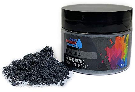 Epoxidharz Farbe | Epoxy-Pigmente | 15g | Perlglanz Metallic Farbpulver Pigment für Epoxidharz, Schmuck, Kunst, Tische, Schmuck, Malerei (Deep Black)