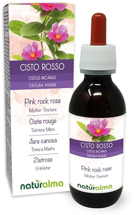 Cisto rosso o Cisto villoso (Cistus incanus) erba Tintura Madre analcoolica Naturalma - Estratto liquido gocce 120 ml - Integratore alimentare - Vegano