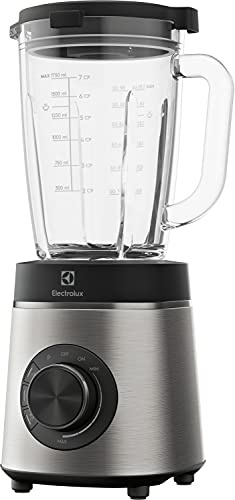 Electrolux Blender Explore 6 E6TB1-6ST, Gör goda smoothies, soppor eller krossa is enkelt, Extra kraftfull mixer på 1400 W Med pulsfunktion, Stor glaskanna på 1,75 Liter, Rostfritt stål