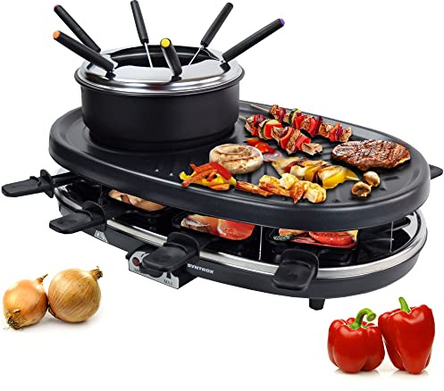 Syntrox Germany RAC-1500W-Appenzell Raclette-Fondue-Grill Syntrox Rundum Genuss Set mit viel Zubehör