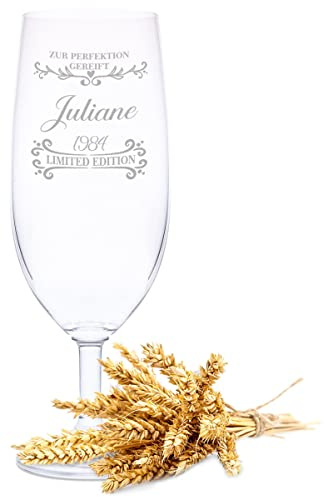 GRAVURZEILE Vaso de cerveza Leonardo con grabado – Maduro para la perfección – Regalo ideal para el Día del Padre – 0,5 l – Vaso de cerveza de trigo como regalo de cumpleaños para hombres – Regalo