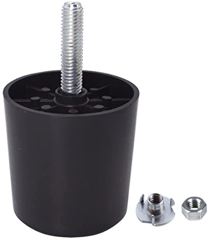 SKIR'CO Möbelbeine aus Kunststoff, Höhe 50 mm, rund, Ø 50 mm, Möbelfüße mit M8-Schrauben, Sofabeine, Muttern im Lieferumfang enthalten, Schwarz, 4 Stück